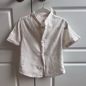 EUC Zara Kids Cotton and Linen Striped Button Down